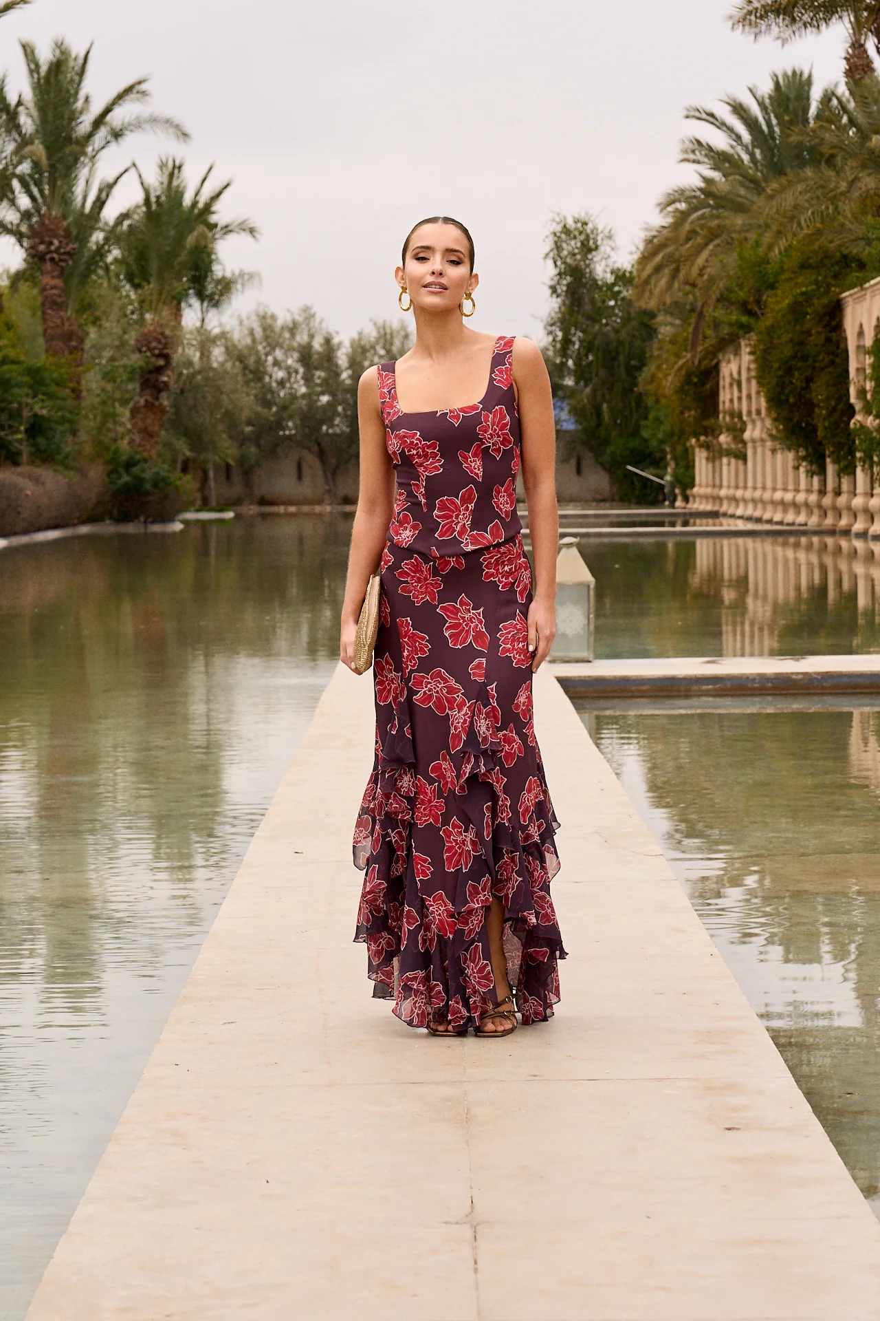 Falda Yara Estampado Floral Berenjena - Image 3