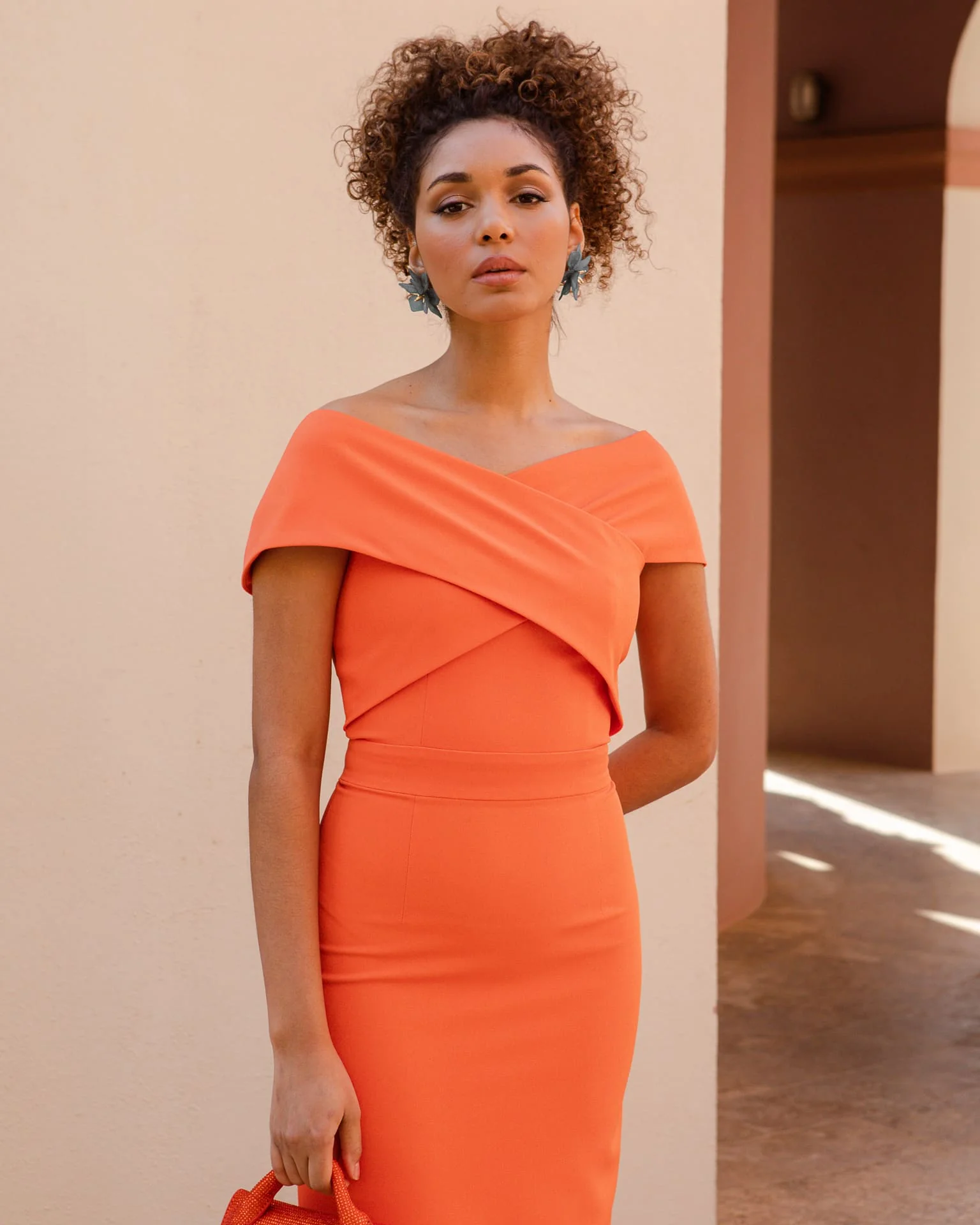 Vestido Daniela Naranja - Image 2